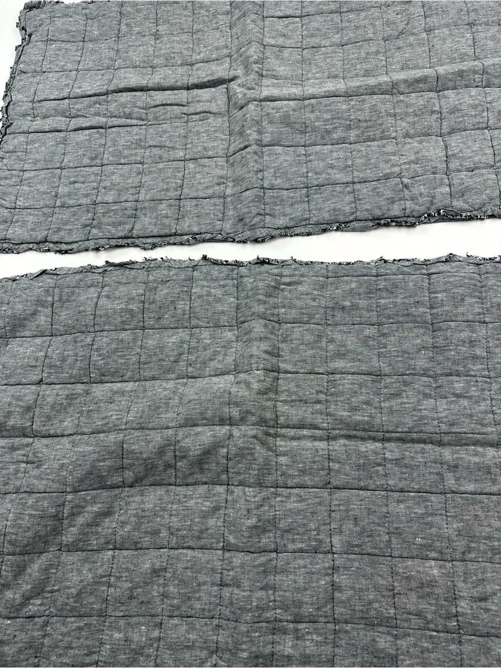 West Elm Washed Linen Quilted Black King Size Pillow Shams Two